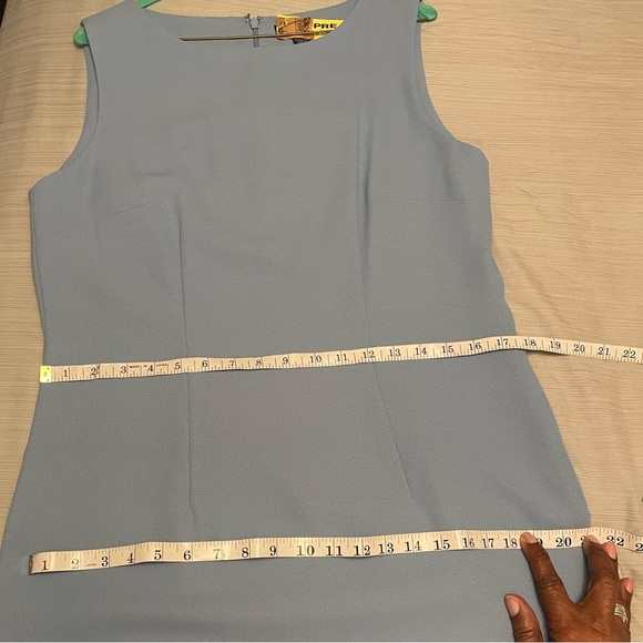 Karen Scott 2PC Conservative Blue Suit W/Dress & Single Button Jacket Size 12 - Picture 8 of 8